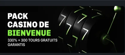 Visuel de l’offre Velobet fournie : Pack de bienvenue 330 % et 300 tours gratuits